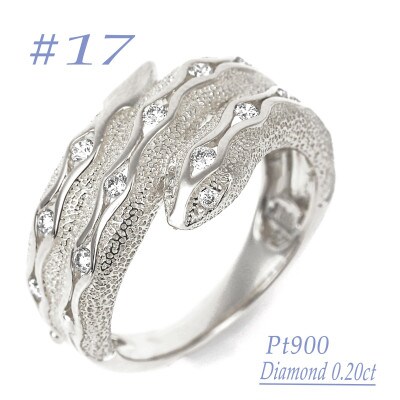 PT900 ダイヤ0.20CT 蛇リングγ　RCR0013DI-P #17