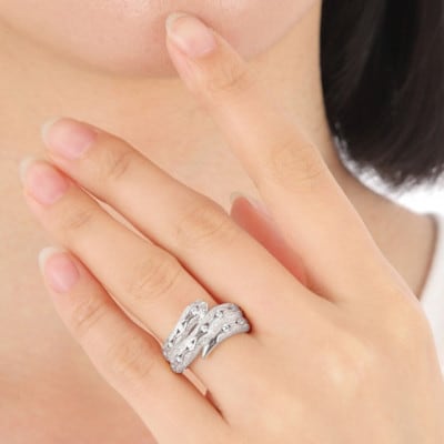 PT900 ダイヤ0.20CT 蛇リングγ　RCR0013DI-P #18