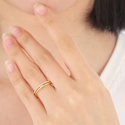 重ね付けテイストダイヤモンドリング　RCR009DI-Y #9