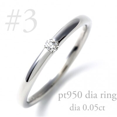 PT950ダイヤ 甲丸リング　0.05CT　R3621DI-P2 #3