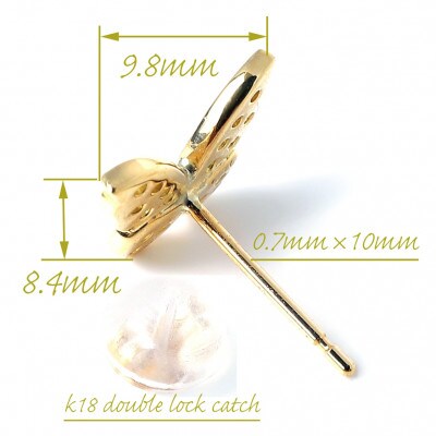 K18YG 蝶々ダイヤモンドピアス　0.20CT　E297DI-Y
