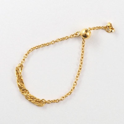 【山梨県】【ジュエリー】K24 pure gold/ピュアゴールド スクリュー チェーンリング　1本