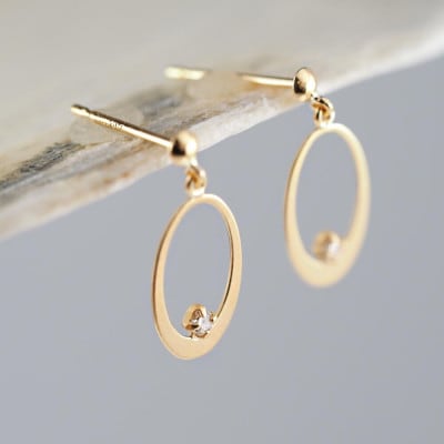 【山梨県】【ジュエリー】K18 Drop/ドロップ ピアス