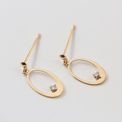 【山梨県】【ジュエリー】K18 Drop/ドロップ ピアス