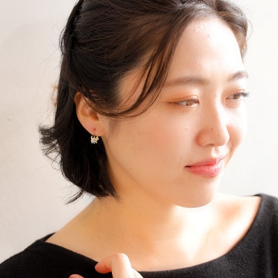 【山梨県】【ジュエリー】K18/PT cat/キャット ピアス