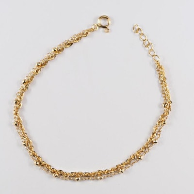 【山梨県】【ジュエリー】K18 shiny rope/シャイニーロープ 2連ブレスレット