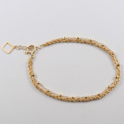 【山梨県】【ジュエリー】K18 shiny rope/シャイニーロープ 2連ブレスレット