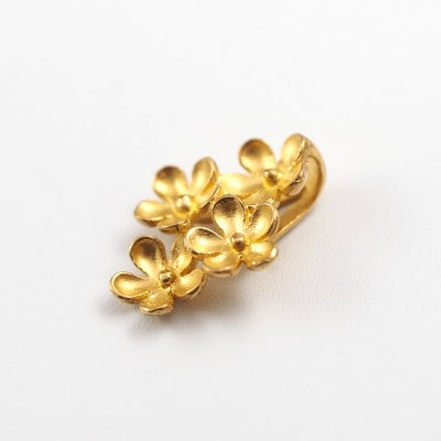 【山梨県】【ジュエリー】K24 pure gold flower/フラワー ペンダントトップ