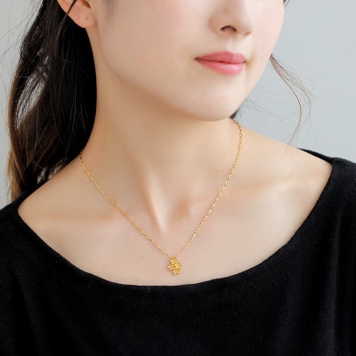【山梨県】【ジュエリー】K24 pure gold flower/フラワー ペンダントトップ