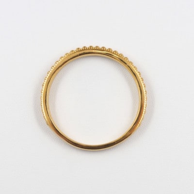【山梨県】【ジュエリー】K24 pure gold / ミル打ち リング 12号