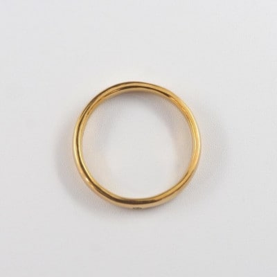 【山梨県】【ジュエリー】K24 pure gold /ダイヤ 甲丸 リング 12号
