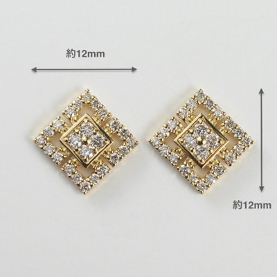 【山梨県】【ジュエリーK18】 square/スクエア ピアス