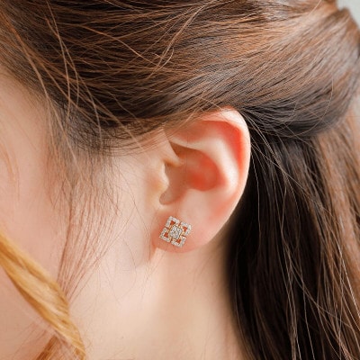 【山梨県】【ジュエリーK18】 square/スクエア ピアス