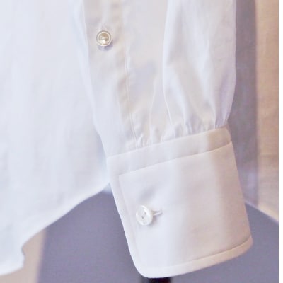 ハンドメイド　ドレスシャツ　 白　Lサイズ　cotton100% 140番双糸ツイル生地