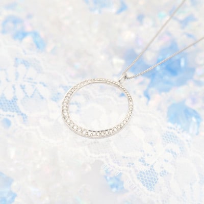 プラチナ 0.33ctダイヤモンド　サークルペンダントネックレス　HH019062