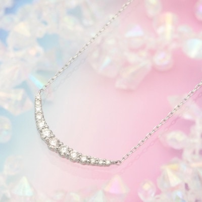 PT900/PT850 0.5ctダイヤモンド　アーチペンダントネックレス　HH019186
