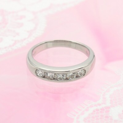 PT900 0.48ct 一文字ダイヤモンド リング　#10　HR-009152