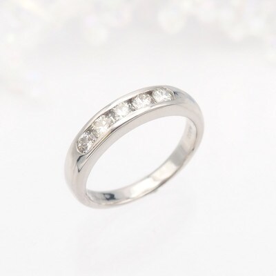 PT900 0.48ct 一文字ダイヤモンド リング　#14　HR-009152