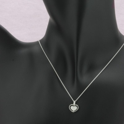 K18WG ダイヤモンド 0.08ct ブラックダイヤ 0.08ct ハートペンダント(1点)