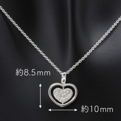 K18WG ダイヤモンド 0.08ct ブラックダイヤ 0.08ct ハートペンダント(1点)