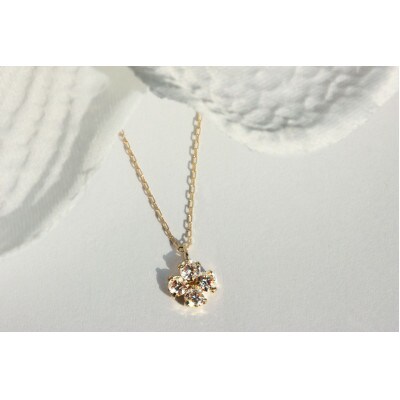 K18YG ブラウンダイヤモンド0.30ct クローバーモチーフ ペンダント(1点)KNO-4458