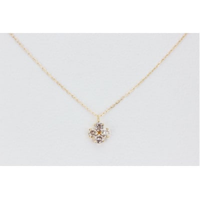 K18YG ブラウンダイヤモンド0.30ct クローバーモチーフ ペンダント(1点)KNO-4458