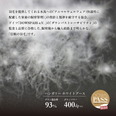 【富士新幸謹製】DOWNPASS 羽毛本掛けふとん・クイーン|ハンガリーホワイトグースダウン 93%