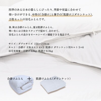 【富士新幸謹製】DOWNPASS 二枚合わせ 羽毛ふとん・シングル|ハンガリーグースダウン93%