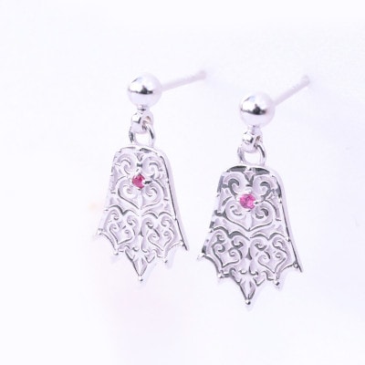 【Do_goods】古墳時代の造形美　棘葉形杏葉 ルビー シルバーピアス 659-874-R