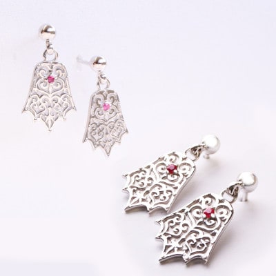 【Do_goods】古墳時代の造形美　棘葉形杏葉 ルビー シルバーピアス 659-874-R