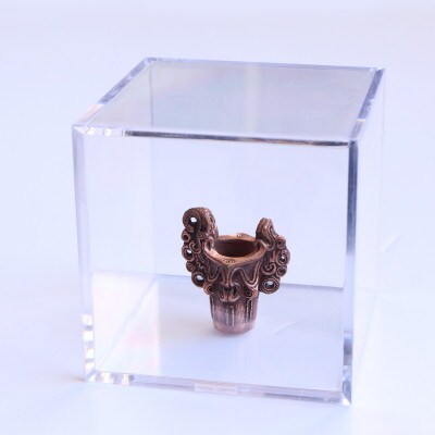 【Do_goods】縄文時代の息吹を現代に 水煙渦巻文深鉢の純銅ミニオブジェ　659-305
