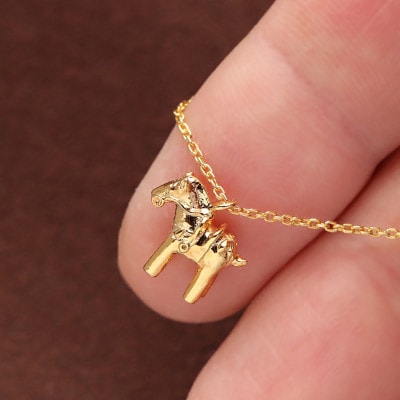 【縄文アクセサリーDo_goods】K18製　コメ馬形埴輪ネックレス　700-092