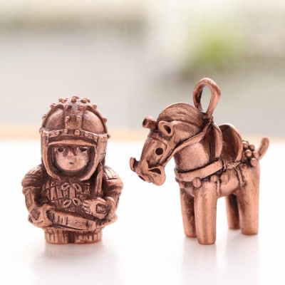 【縄文アクセサリーDo_goods】純銅製ネックレス馬形埴輪&挂甲の武人セット　　　　700-095