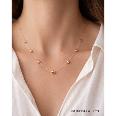 K18 ゴールドステーションネックレス 4～7mm(1.84g)