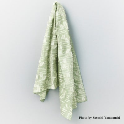 TSUGUO　納屋柄ストール　グリーン