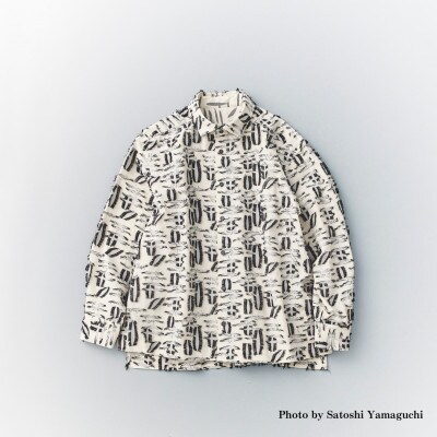 TSUGUO　納屋柄 シャツ(黒)　小　(ユニセックス)