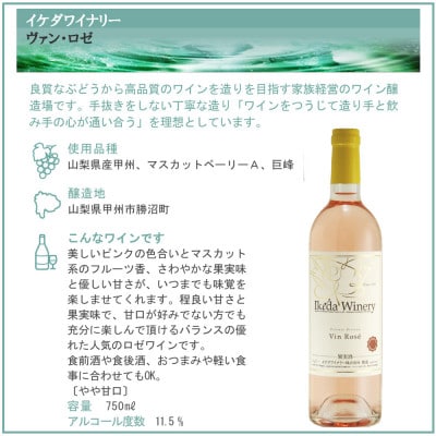 イケダワイナリー 赤&白&ロゼ 3本セット