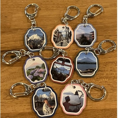 課題解決型地域活性化富士山オリジナルアイテム 缶バッジ6個・スタンド8個・キーホルダー6個