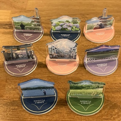 課題解決型地域活性化富士山オリジナルアイテム 缶バッジ・スタンド・キーホルダー 全24個セット