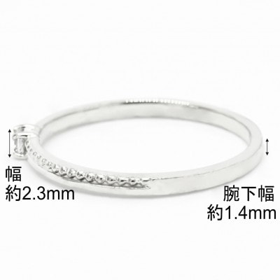 【サイズ:6号】K10WG丸玉ラインデザインダイヤリング R4129DI-2