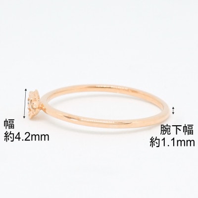 【サイズ:10号】K10PGローズデザインダイヤモンドリング R4121DI-R2