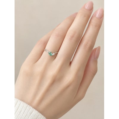 【さとふる限定】【エメラルドハンター清水雅弘監修】Pt900 エメラルドリング　12号