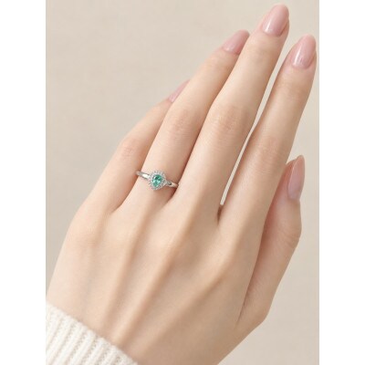 【さとふる限定】【エメラルドハンター清水雅弘監修】 Pt900 PSエメラルドリング　12号