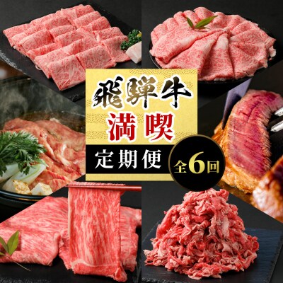 飛騨牛 満喫定期便 全6回 計3.46kg すき焼き しゃぶしゃぶ ステーキ 焼肉 養老ミート