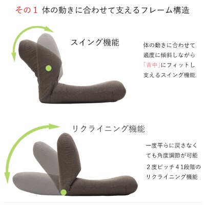 産学連携 背中を支える美姿勢座椅子3 ブラウン