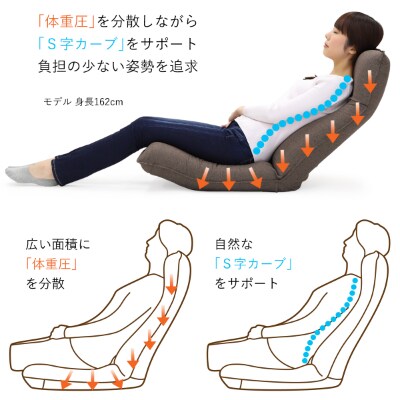産学連携 リラックス座椅子3ーM ブラウン