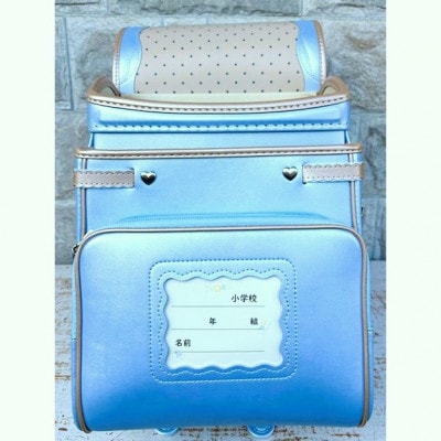 林カバン店オリジナルスプリームキューブランドセル シャインブルー×パールピーチ