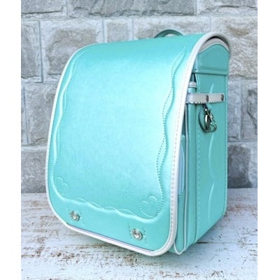 林カバン店オリジナルスプリームキューブランドセル シャインエメラルド×パールホワイト