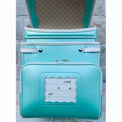 林カバン店オリジナルスプリームキューブランドセル シャインエメラルド×パールホワイト