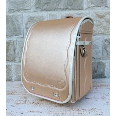 林カバン店オリジナルスプリームキューブランドセル シャインピーチ×パールホワイト